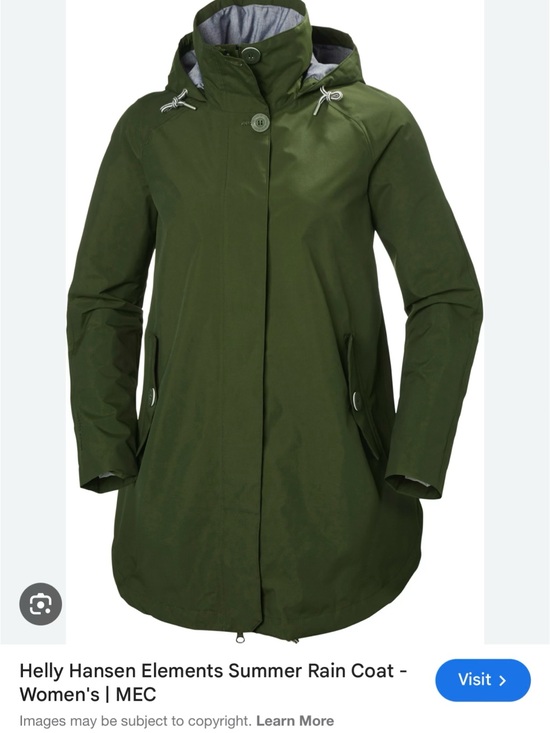 Helly Hansen Jackets & Blazers - Helly Hansen Olive Green Hooded Rain Coat